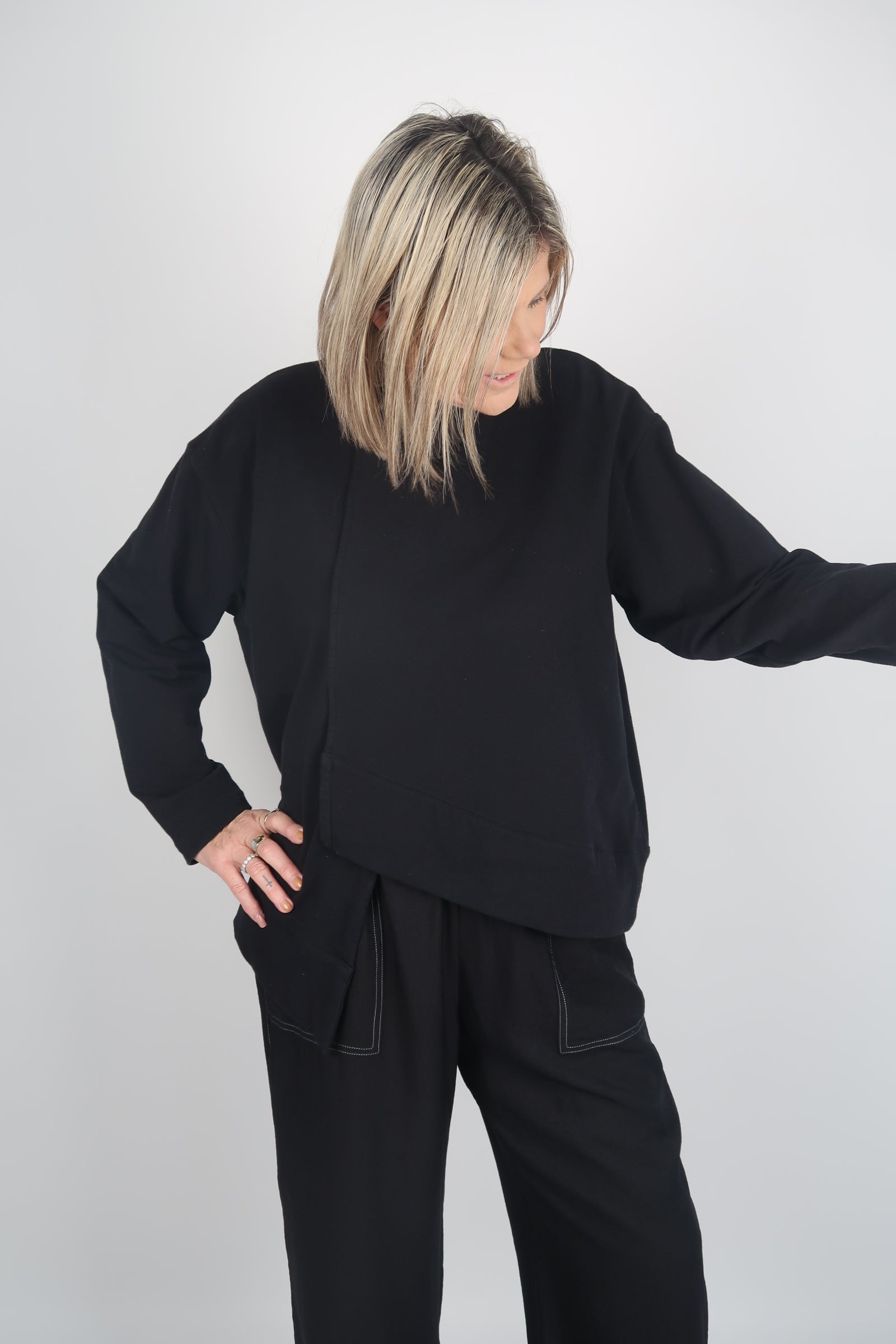 Sweat-shirt Halloween Femme Sans Capuche - Col Rond, Manches Longues, Imprimé Citrouille, Coupe Oversize