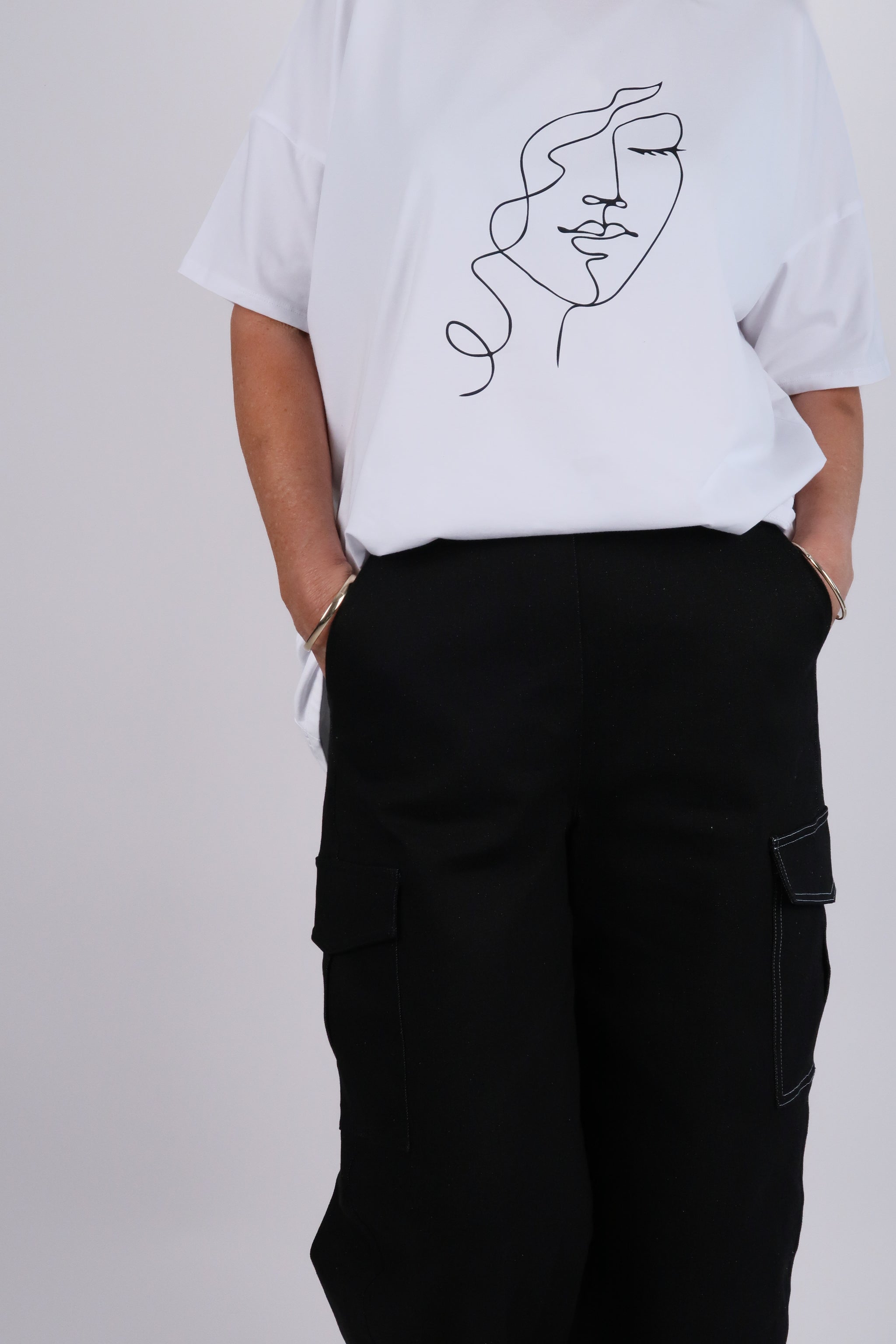 FACE OVERSIZED TEE WHITE