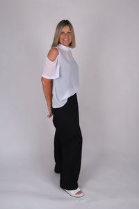 SARA CHIFFON TOP WHITE