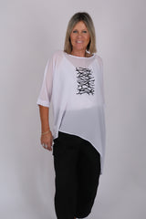 LEAH TOP WHITE BARBWIRE