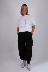 FACE OVERSIZED TEE WHITE