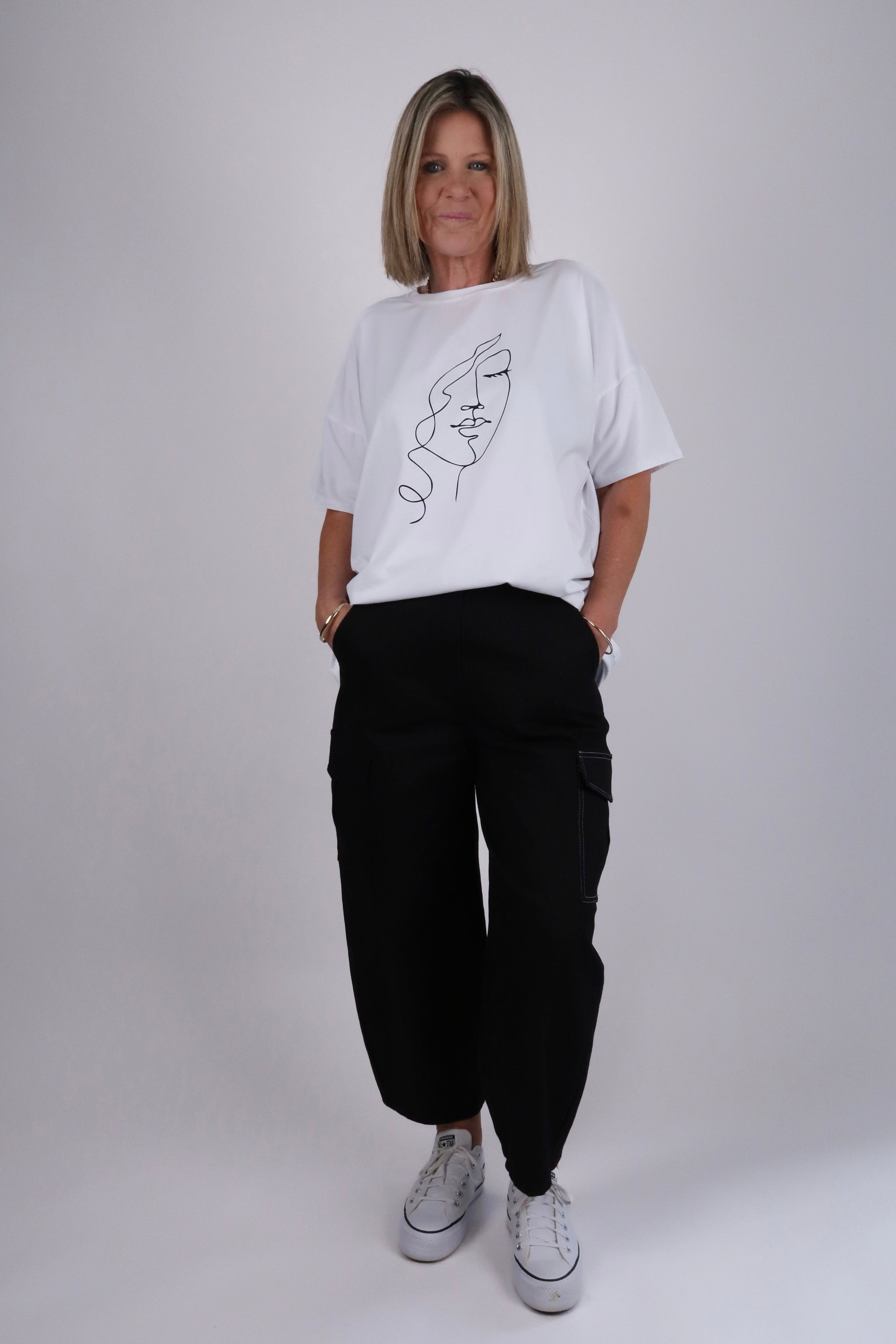 FACE OVERSIZED TEE WHITE