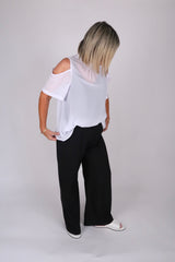 SARA CHIFFON TOP WHITE