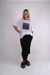 CHICAGO TOP WHITE BLACK DOTS