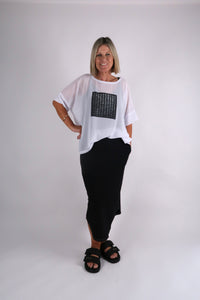 CHICAGO TOP WHITE BLACK DOTS