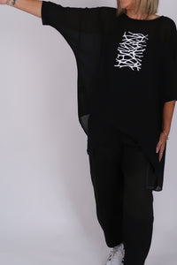 LEAH TOP BLACK BARBWIRE
