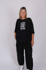 LEAH TOP BLACK BARBWIRE