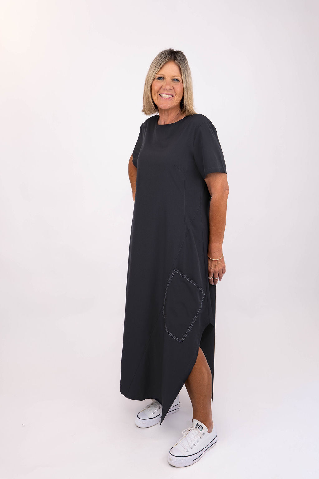 RHODE DRESS CHARCOAL