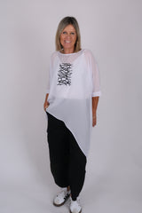 LEAH TOP WHITE BARBWIRE
