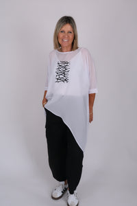 LEAH TOP WHITE BARBWIRE