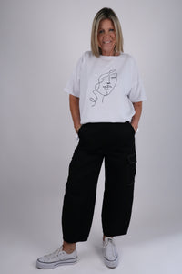 FACE OVERSIZED TEE WHITE