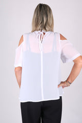 SARA CHIFFON TOP WHITE