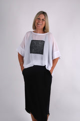 CHICAGO TOP WHITE BLACK DOTS