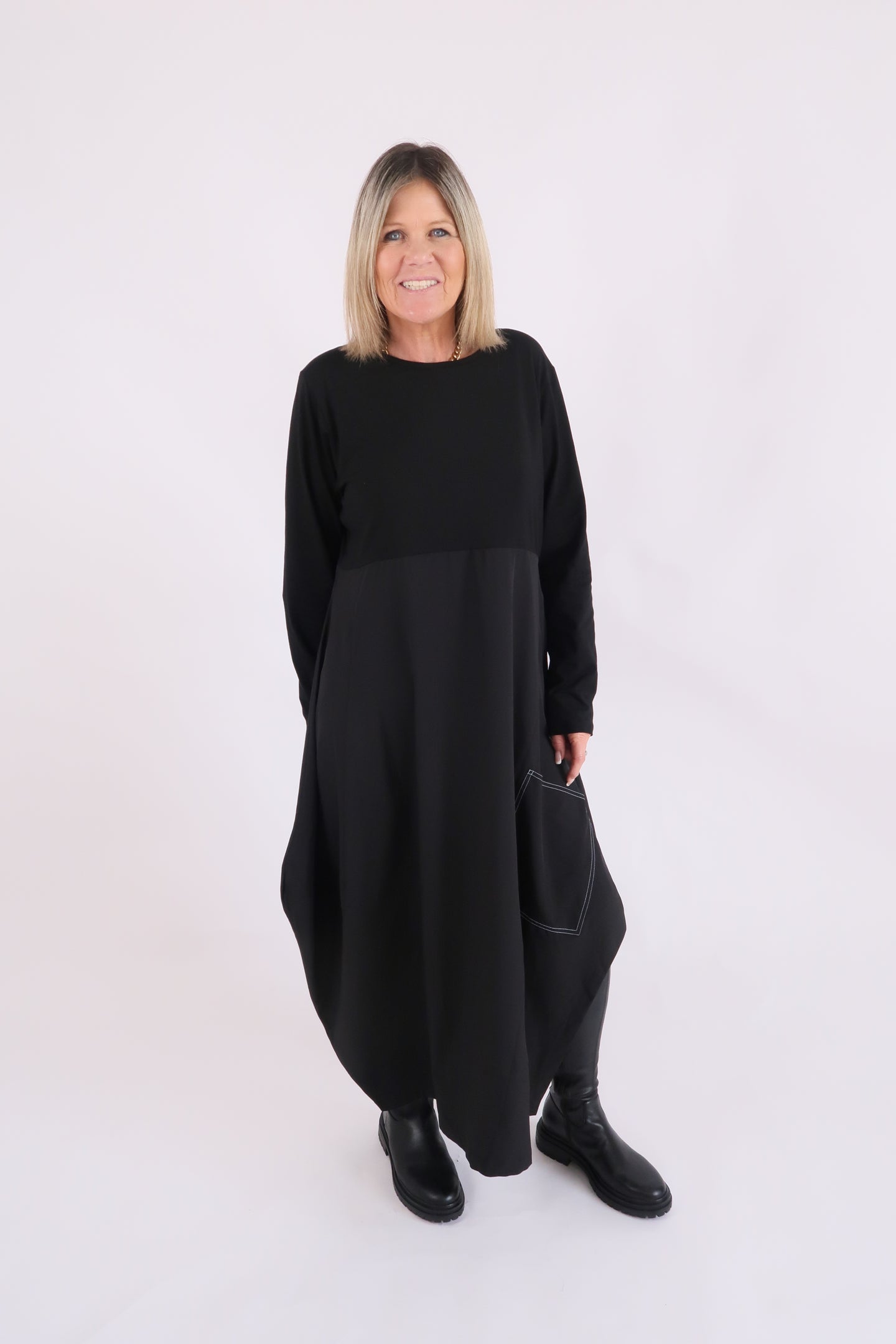 RHODE DRESS LONG SLEEVE - BLACK