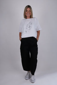 FACE OVERSIZED TEE WHITE