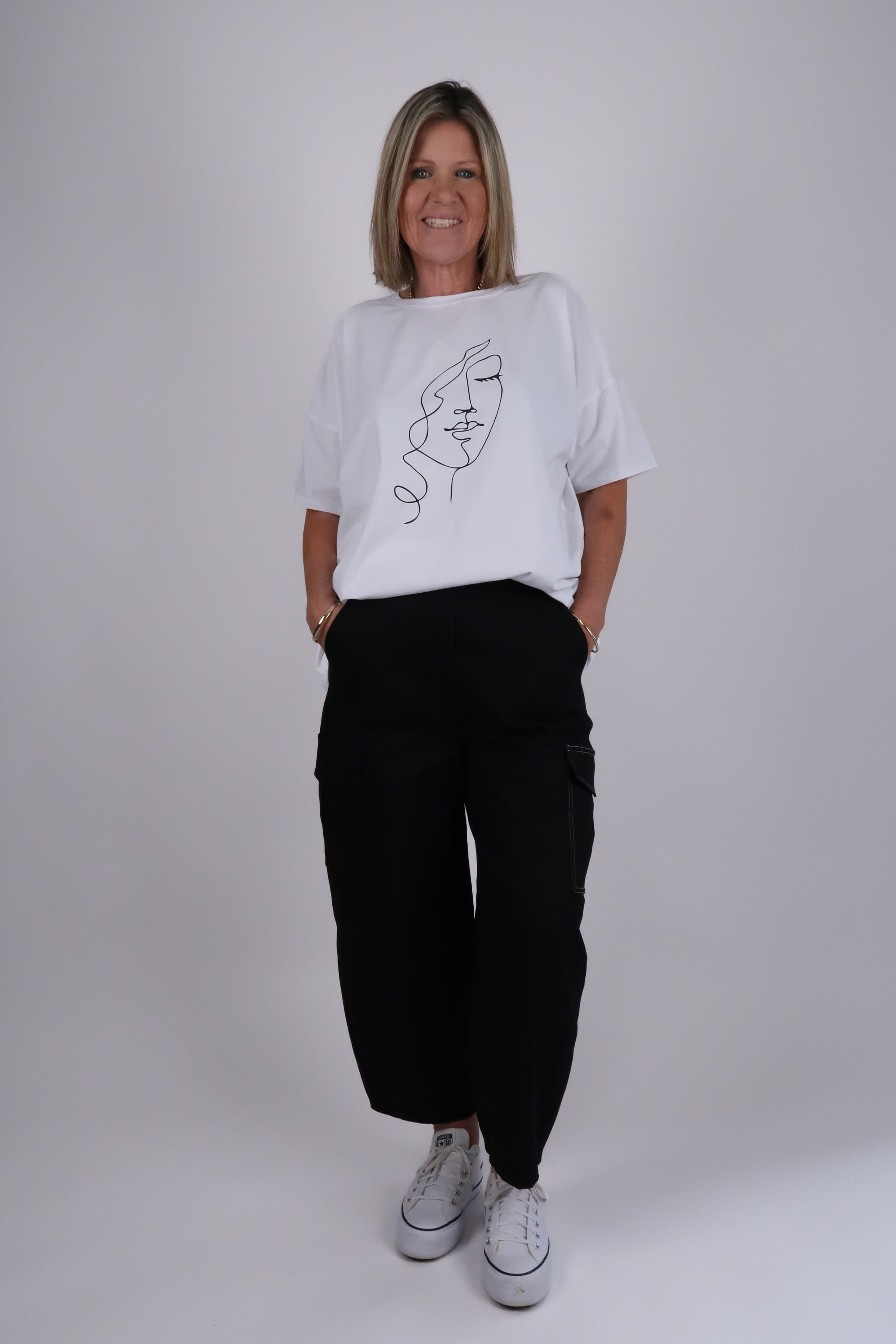 FACE OVERSIZED TEE WHITE
