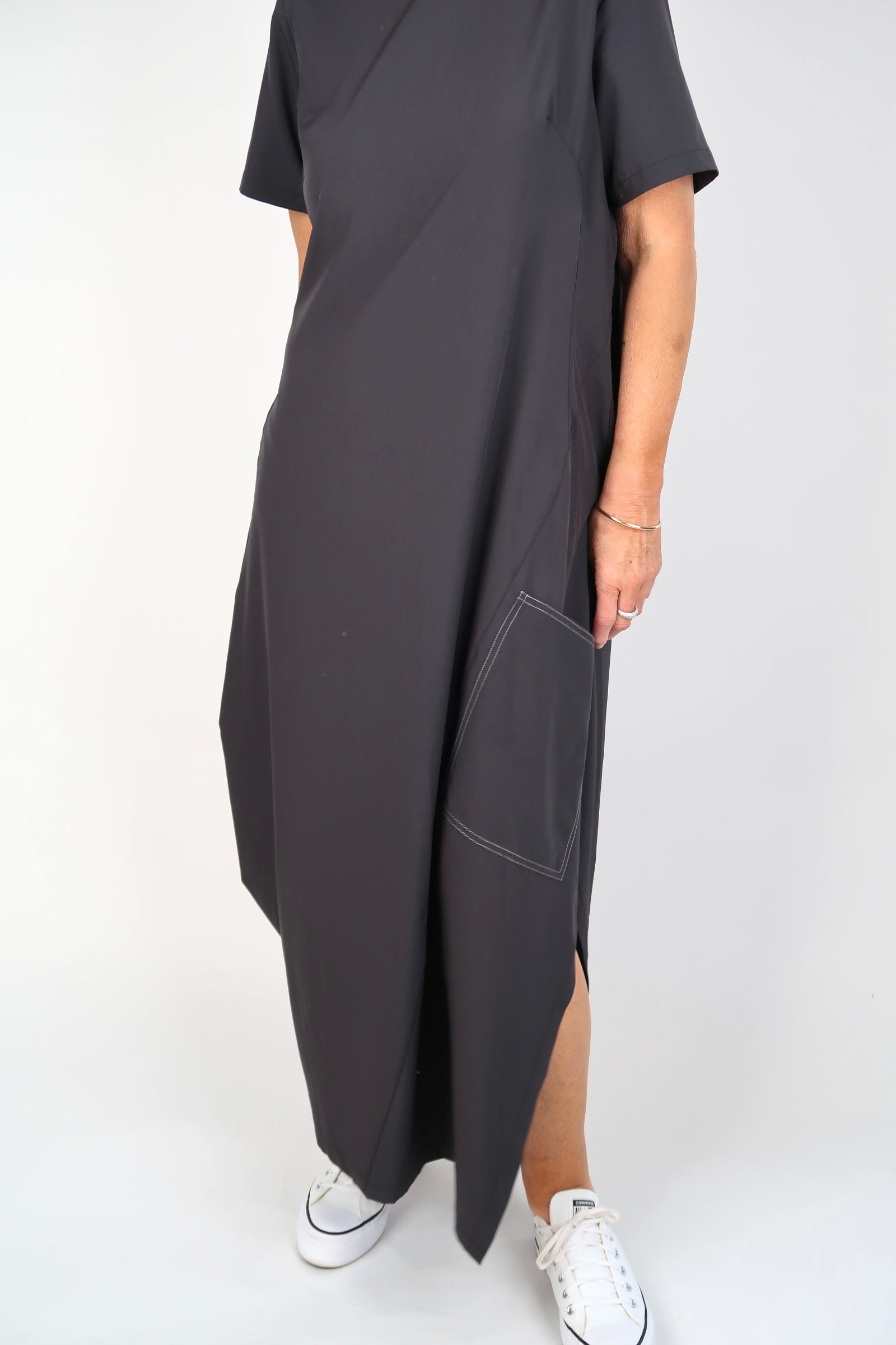 RHODE DRESS CHARCOAL