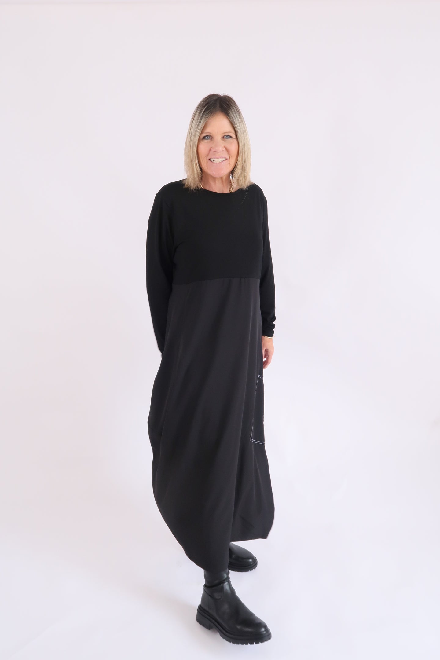 RHODE DRESS LONG SLEEVE - BLACK