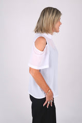 SARA CHIFFON TOP WHITE