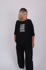 LEAH TOP BLACK BARBWIRE