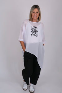 LEAH TOP WHITE BARBWIRE