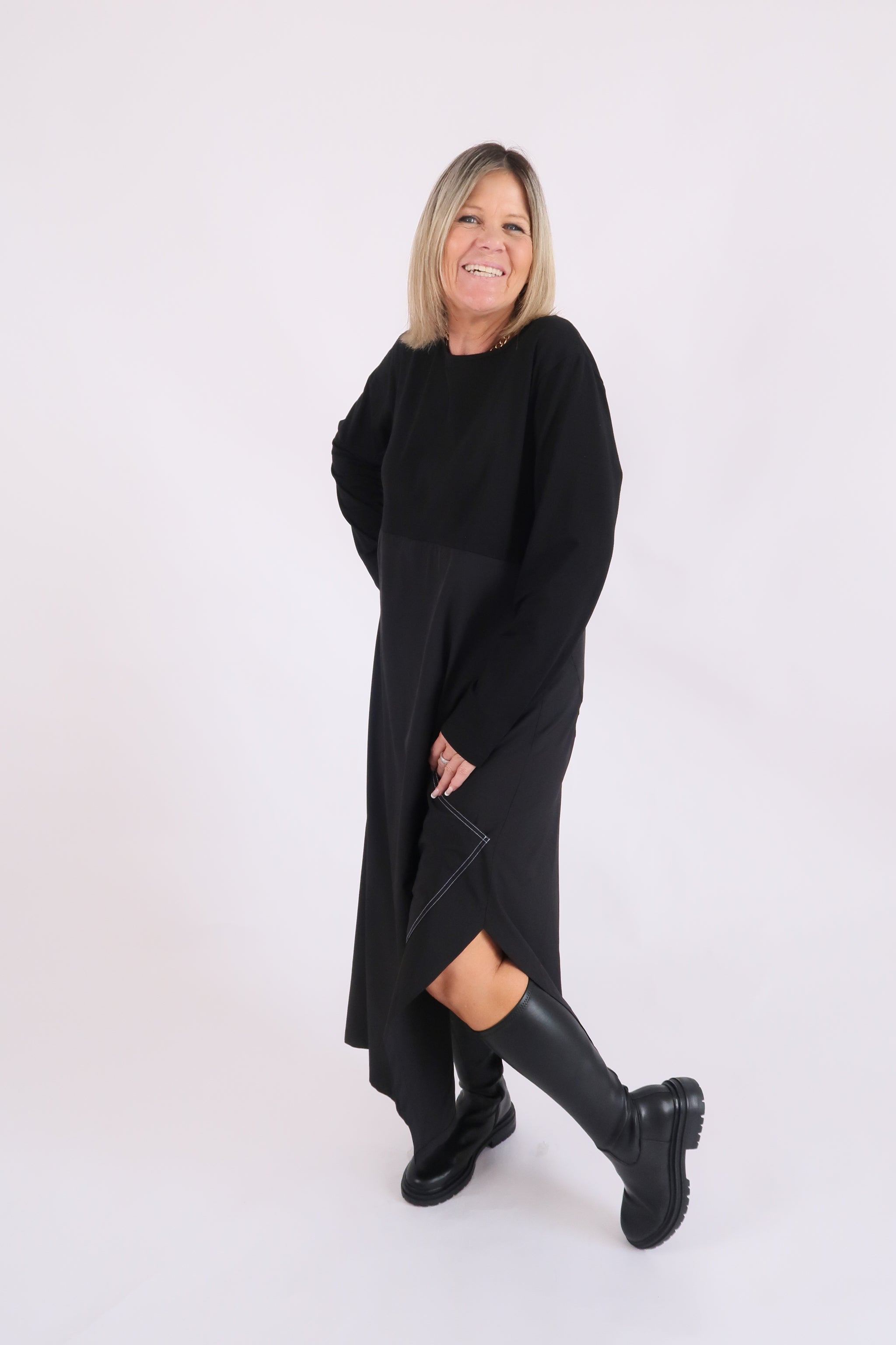 RHODE DRESS LONG SLEEVE - BLACK