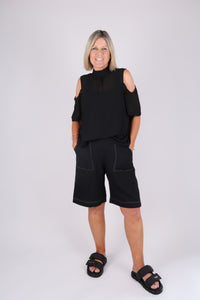 SARA CHIFFON TOP BLACK