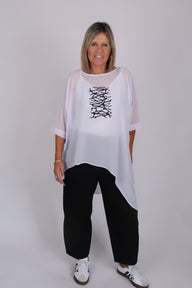 LEAH TOP WHITE BARBWIRE