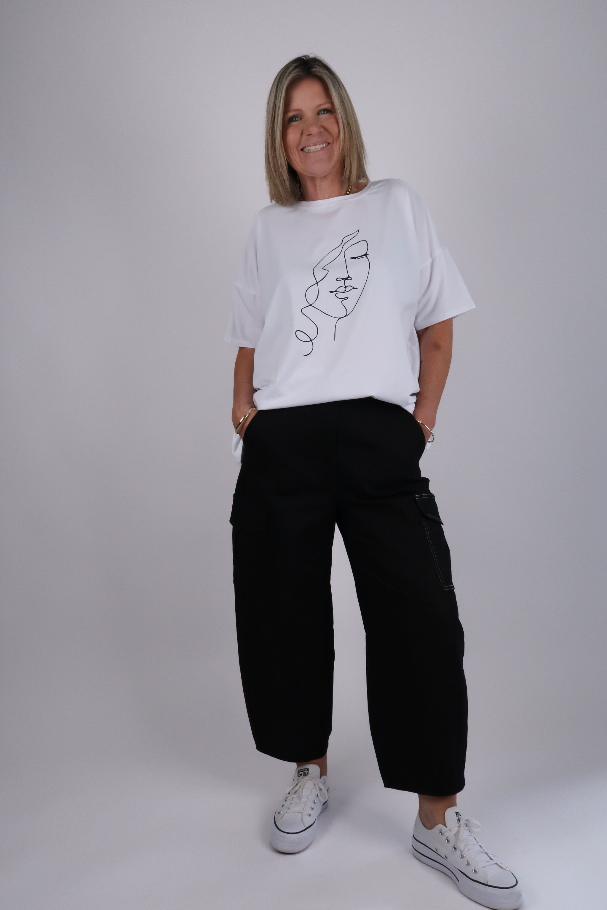 FACE OVERSIZED TEE WHITE