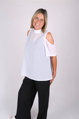 SARA CHIFFON TOP WHITE