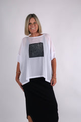 CHICAGO TOP WHITE BLACK DOTS