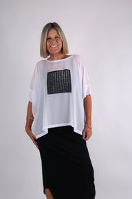 CHICAGO TOP WHITE BLACK DOTS