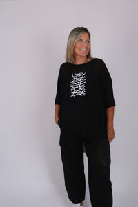 LEAH TOP BLACK BARBWIRE
