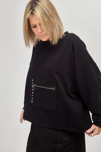 OVERSIZED MACHA ZIP SWEAT