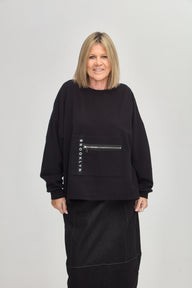OVERSIZED MACHA ZIP SWEAT
