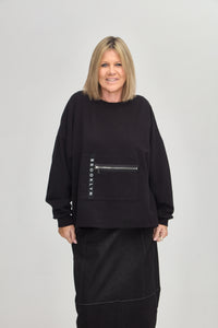 OVERSIZED MACHA ZIP SWEAT