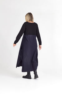 RHODE DRESS LONG SLEEVE NAVY