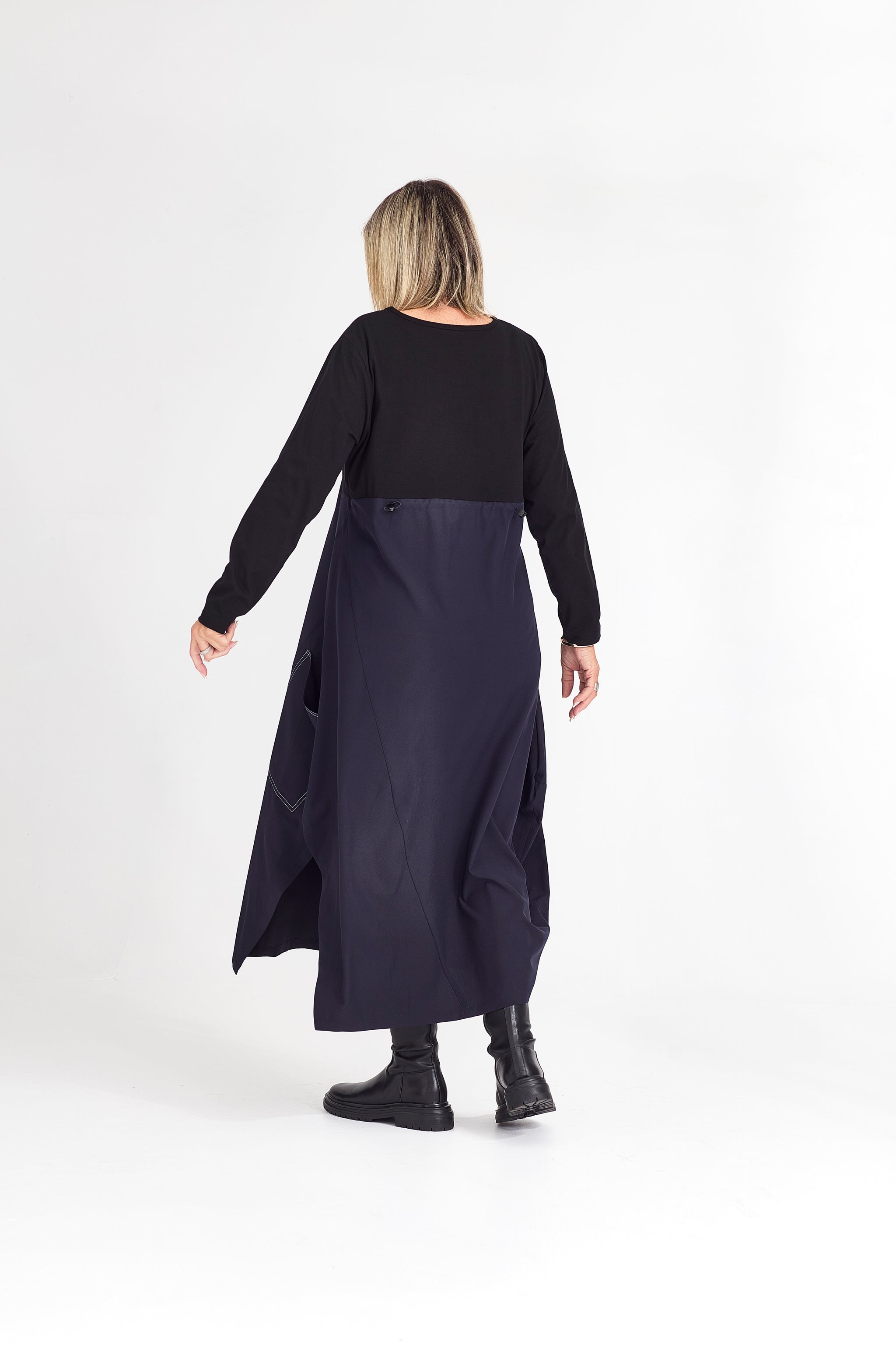 RHODE DRESS LONG SLEEVE NAVY