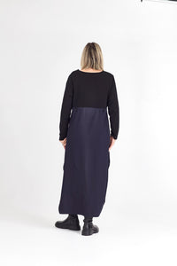 RHODE DRESS LONG SLEEVE NAVY