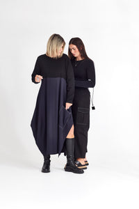 RHODE DRESS LONG SLEEVE NAVY