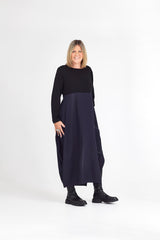 RHODE DRESS LONG SLEEVE NAVY