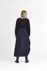 RHODE DRESS LONG SLEEVE NAVY