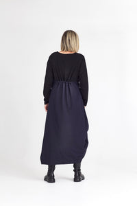 RHODE DRESS LONG SLEEVE NAVY