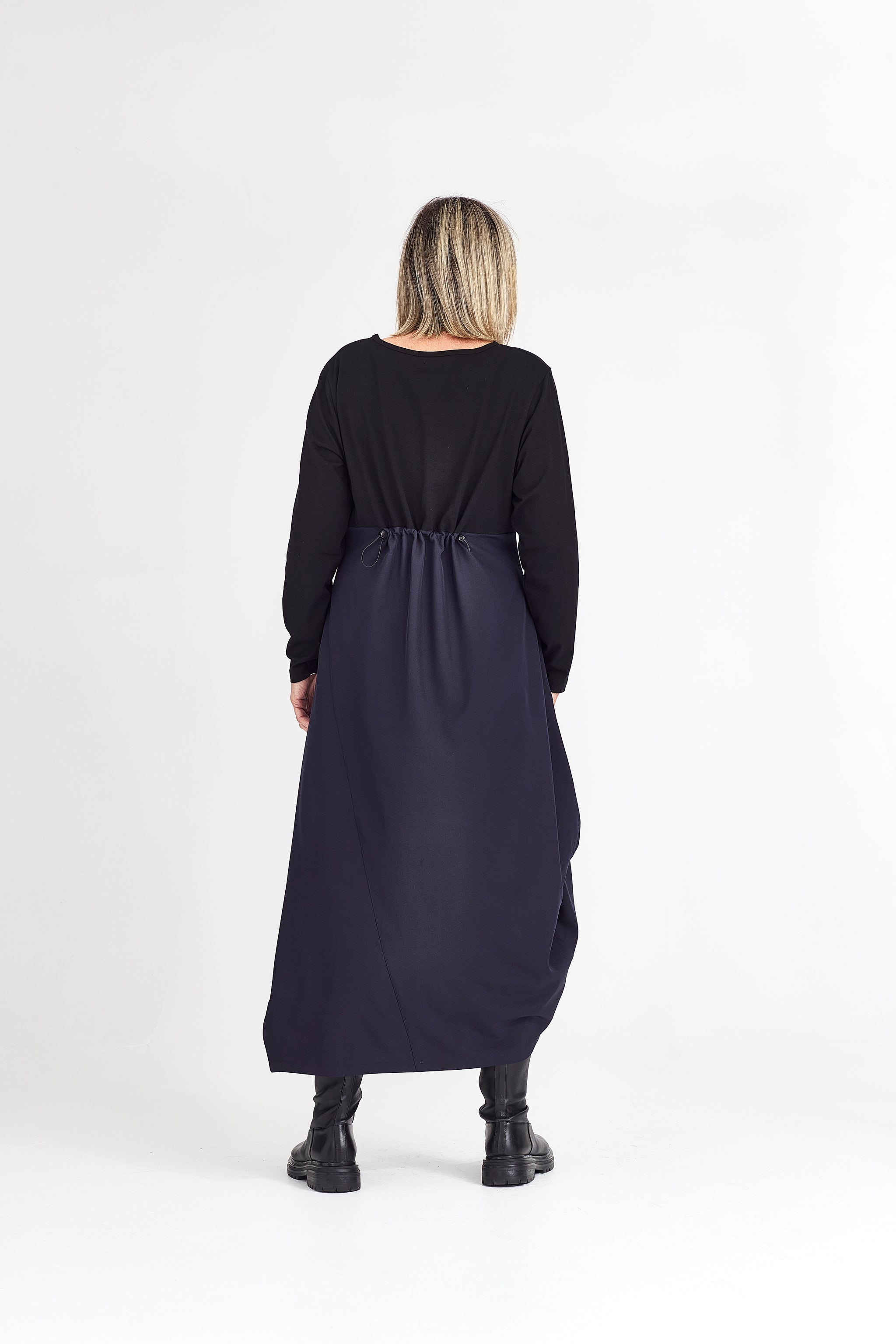 RHODE DRESS LONG SLEEVE NAVY