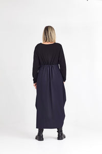 RHODE DRESS LONG SLEEVE NAVY