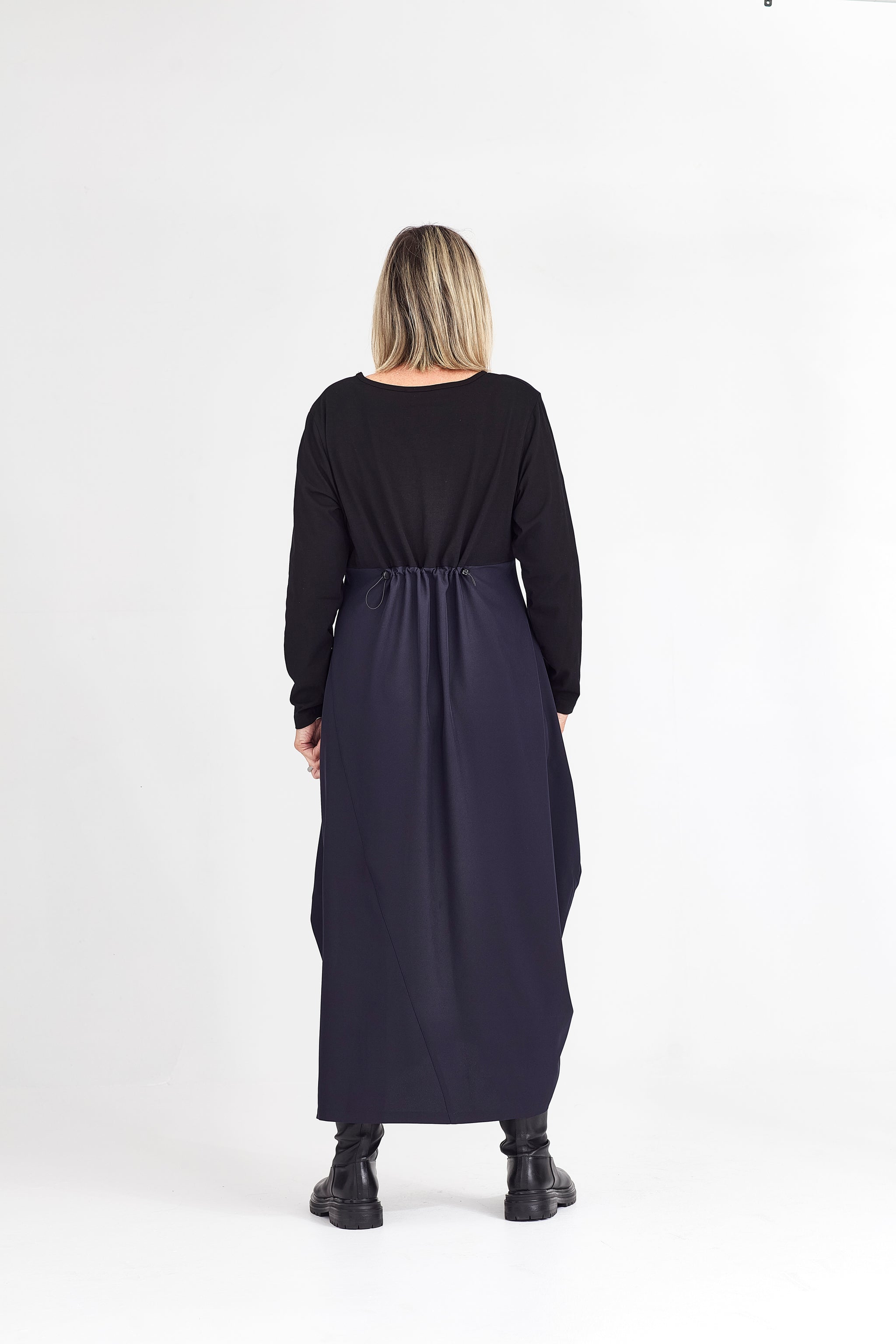 RHODE DRESS LONG SLEEVE NAVY