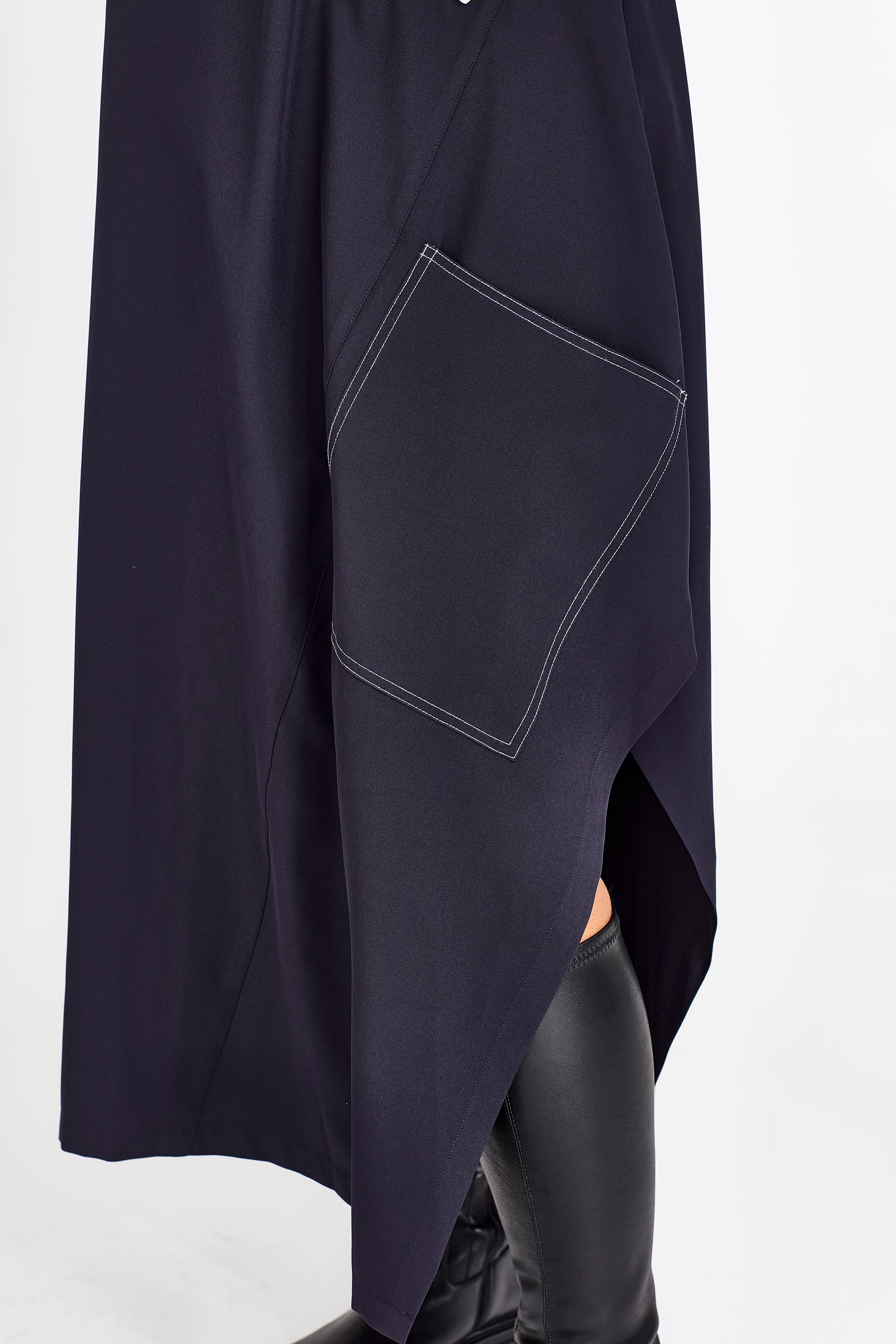 RHODE DRESS LONG SLEEVE NAVY