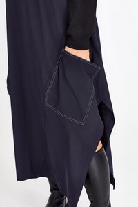RHODE DRESS LONG SLEEVE NAVY