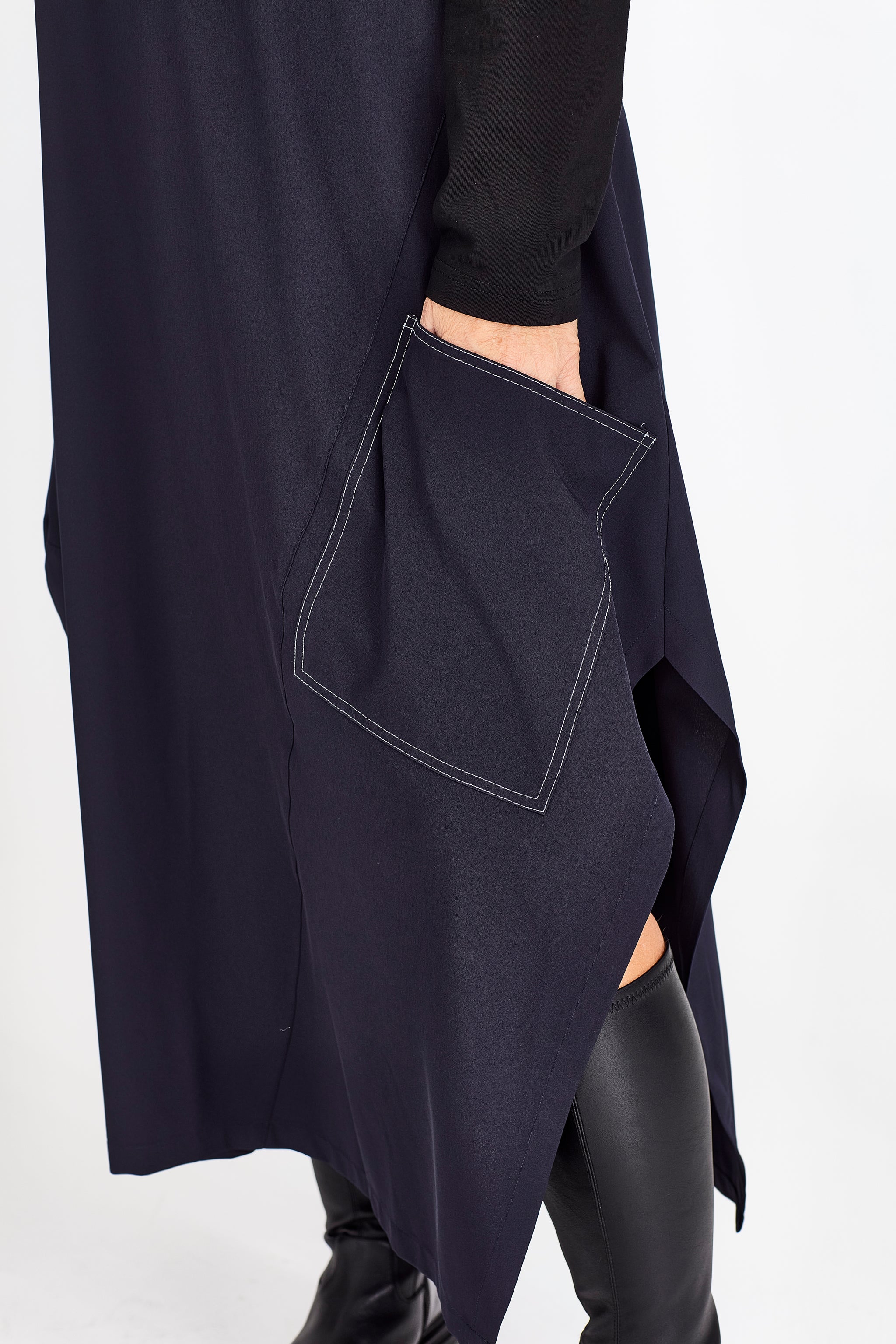 RHODE DRESS LONG SLEEVE NAVY