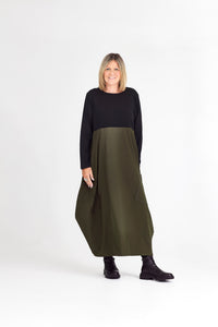 RHODE DRESS LONG SLEEVE KHAKI